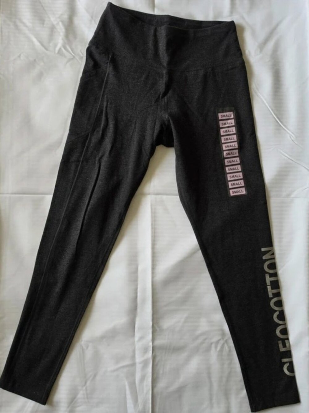 Cleo Cotton Women's Black High Rise Yoga Leggings Stretch Cotton Blend Size S